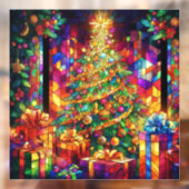 Kerst Waterverf Glas in lood Venster Cling Raamsticker (Vel 2)