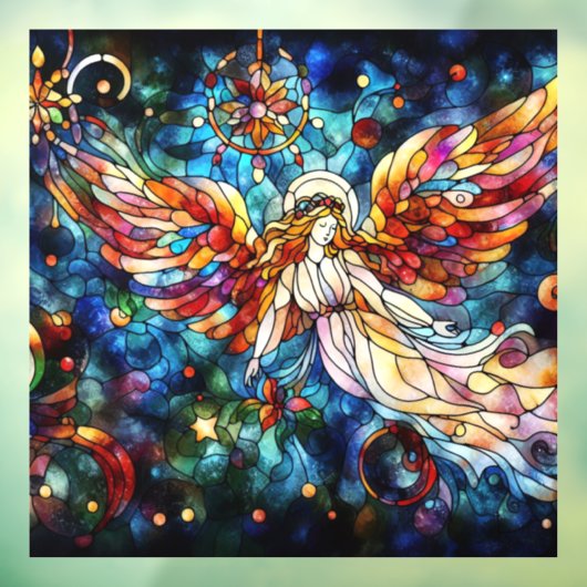 Kerst Waterverf Glas in lood Venster Cling Raamsticker (Vel 3)