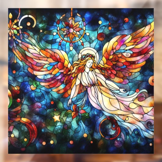 Kerst Waterverf Glas in lood Venster Cling Raamsticker (Vel 2)