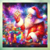 Kerst Waterverf Glas in lood Venster Cling Raamsticker (Vel 3)