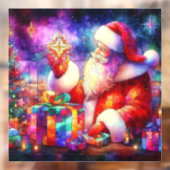 Kerst Waterverf Glas in lood Venster Cling Raamsticker (Vel 2)