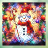 Kerst Waterverf Glas in lood Venster Cling Raamsticker (Vel 3)