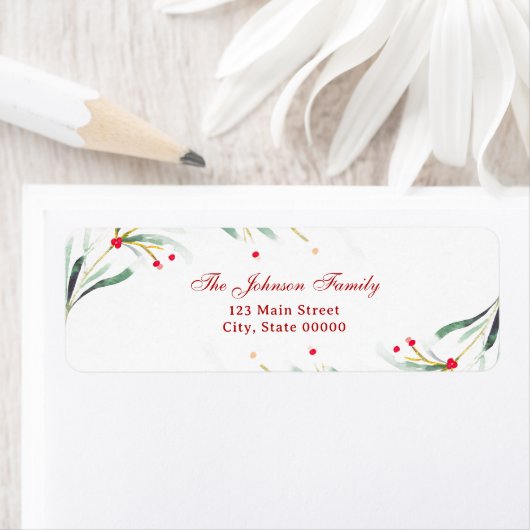 Kerst Waterverf groen retouradres Etiket (Insitu)