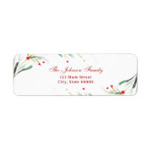 Kerst Waterverf groen retouradres Etiket (Voorkant)