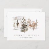 Kerst waterverf kaart met winterlandschap (Voorkant / Achterkant)