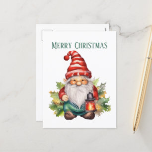 Kerst waterverf kabouter tekst toevoegen Vakantie Feestdagenkaart