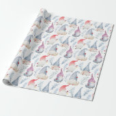Kerst waterverf kabouters cadeaupapier (Uitgerold)
