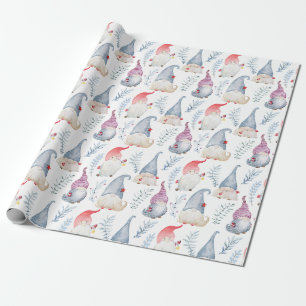 Kerst waterverf kabouters cadeaupapier