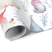 Kerst waterverf kabouters cadeaupapier (Rol Hoek)