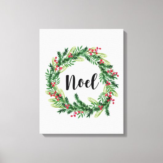 Kerst waterverf krans canvas afdruk (Voorkant)
