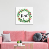 Kerst waterverf krans canvas afdruk (Insitu (Woonkamer))