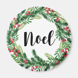 Kerst waterverf krans magneet