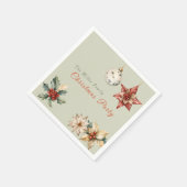 Kerst Waterverf Mistletoe Aangepaste Berichtnaam Servet (Hoek)