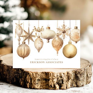 Kerst Waterverf Ornamenten Corporate Business Feestdagen Kaart