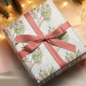 Kerst Waterverf Red Holly groen Cadeaupapier