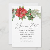 Kerst Waterverf Rode bessen Save the Date Kaart