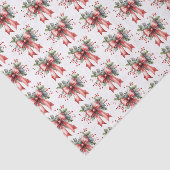 Kerst Waterverf Rode strik Holly Pattern Tissuepapier (Detail)