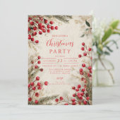 Kerst Waterverf rood en wit Kaart (Staand voorkant)