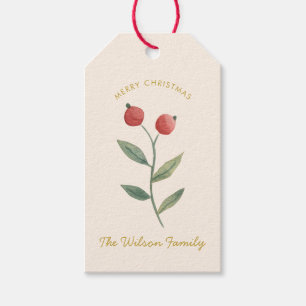Kerst Waterverf Schattige Baby shower Cadeaulabel