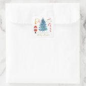 Kerst Waterverf Schattige Tree Baby shower Vierkante Sticker (Tas)