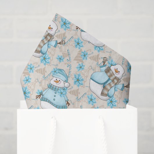 Kerst waterverf sneeuwpop Vakantie party tissue Tissuepapier (Cadeauzakje)