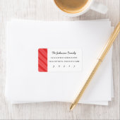 Kerst Waterverf Stripe Aangepaste Adresetiketten Etiket (Insitu)