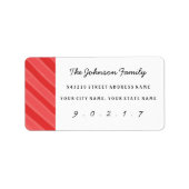 Kerst Waterverf Stripe Aangepaste Adresetiketten Etiket (Voorkant)