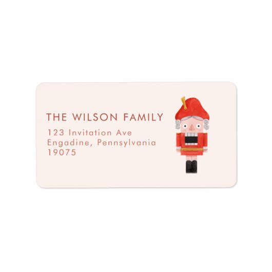 Kerst Waterverf Vrolijk Kerstmis Adres Etiket (Voorkant)