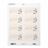 Kerst Waterverf Vrolijk Kerstmis Adres Etiket (Full Sheet)