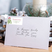 Kerst Waterverf Vrolijk Mistletoe groen Etiket