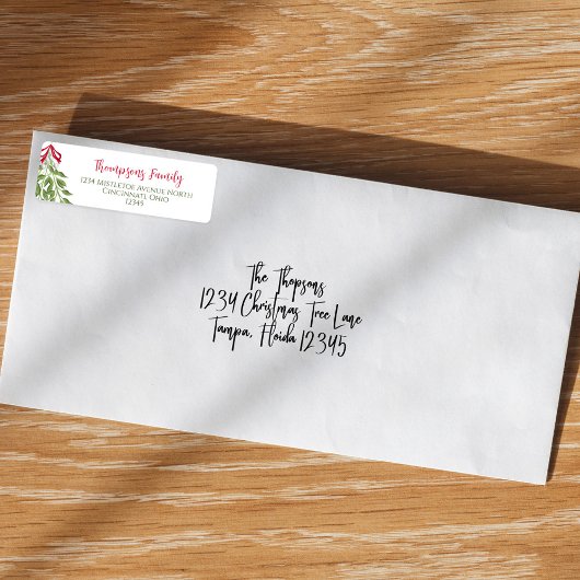 Kerst Waterverf Vrolijk Mistletoe groen Etiket