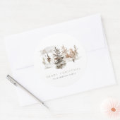 Kerst Waterverf Winterlandschap Sticker (Envelop)