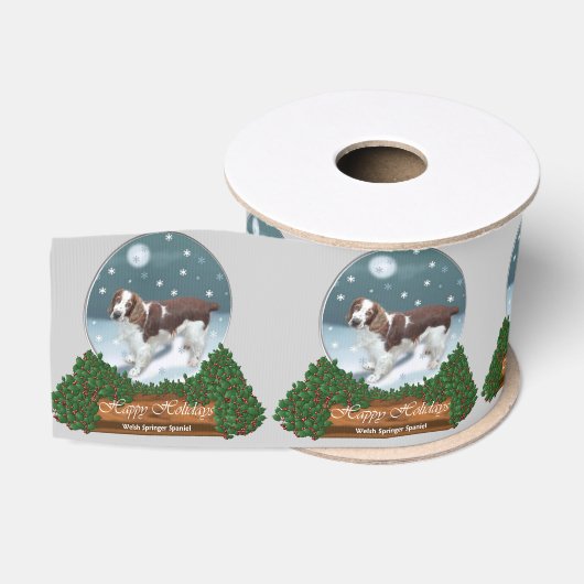 Kerst Welsh Springer Spaniel Grosgrain Lint (Spoel)