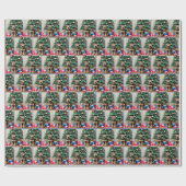 Kerst Welsh Terrier met geschenken Cadeaupapier (Vlak)