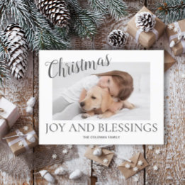 Kerst Wens Foto Modern Minimaal Wit Feestdagenkaart