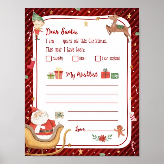 Kerst Wensbrief Poster (Voorkant)