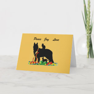 Kerst Wenskaart ~ Duitse Herder Feestdagen Kaart