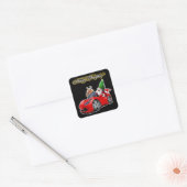 Kerst Wenskaart met kerst belettering Vierkante Sticker (Envelop)