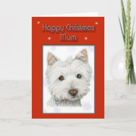Kerst Wenskaart, met Schattigee Westie Dog Feestdagen Kaart