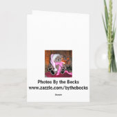 Kerst Wenskaart-teddybeer in roze pet. Feestdagen Kaart (Achterkant)