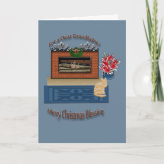Kerst wenskaart voor grootvader feestdagen kaart