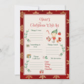 Kerst wenslijst sjabloon kaart (Voorkant)