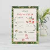 Kerst wenslijst sjabloon kaart (Staand voorkant)