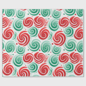 Kerst werveling rood, groen en wit cadeaupapier (Vlak)