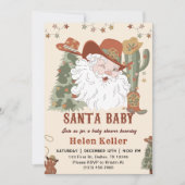 Kerst Western Santa Baby shower Kaart (Voorkant)