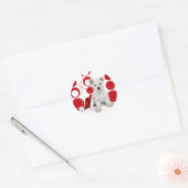 Kerst Westie Circles Stickers (Envelop)