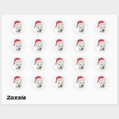 Kerst Westie Hondenkunst Ronde Sticker (Vel)