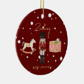Kerst Whimsical Notenkraker Santa Kinder naam Keramisch Ornament (Rechts)