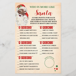 Kerst Wie is het meest als Santa Game Kaart