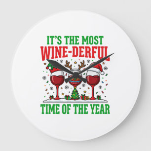 Kerst Wijn-Derful Rood Wijn Design Grote Klok